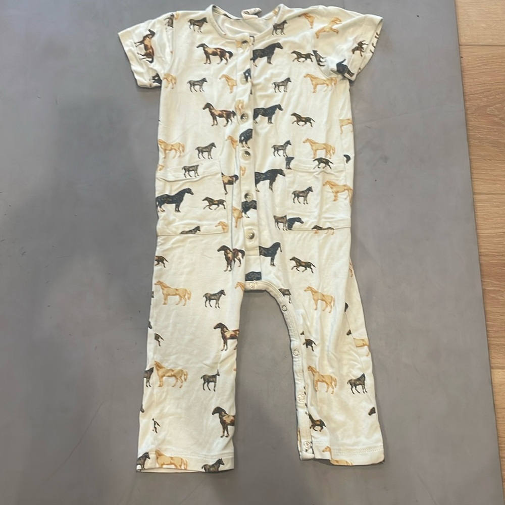 Kate Quinn horse bamboo romper 12-18 months